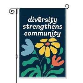 Gkodw Diversity Strengthens Community Garden Flag, Funny Boho DEI Yard Flags for Outside, Diversity Equality Inclusivity Porch Lawn Decor, Civil Rights Flag, Liberal Social Justice Community Yard Sign