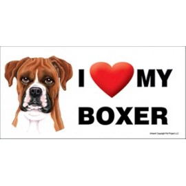 I (Heart) Love my BOXER LARGE Dog Car Fridge Magnet 4"x8" NEW USA Waterproof