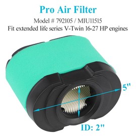 HOODELL 792105 Air Filter 696854 Oil Filter Kit Compatible with 407777 445877 Engine John Deere D170 Z425 Lawn Mower, Replace MIU11515 Air Filter