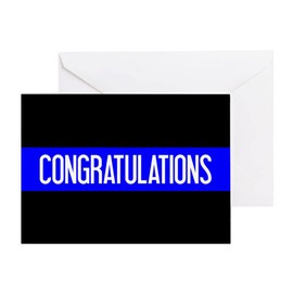 CafePress Police: Congratulations (The Thin Bl Greeting Card, Note Card, Birthday Card, Blank Inside Matte