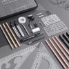 WOAZNSK Geometrico Juego de Compás,25 piezas Juego de Geometría Profesional,brújula