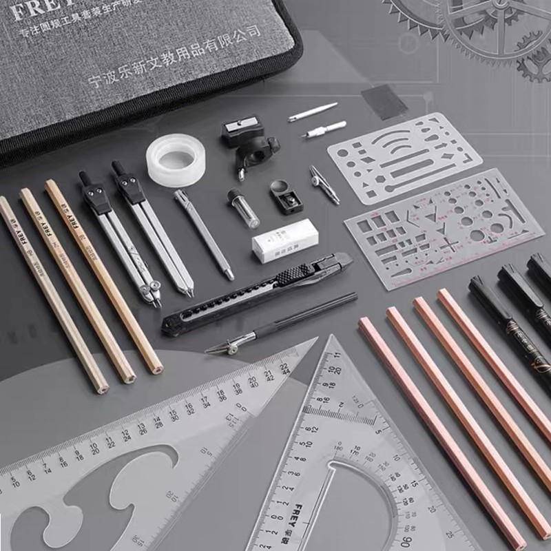 WOAZNSK Geometrico Juego de Compás,25 piezas Juego de Geometría Profesional,brújula