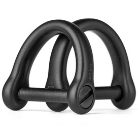 [TISUR] Key Ring, D-Ring for Smart Key, Stainless Steel, Keys, Car, Motorbike, Keychain, Screwdriver Included (Matted, Black, Screw Rod Length: 0.5 inches (13 mm) x 2 Pieces)