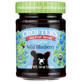 Crofter's Organic, Just Fruit Spread, Organic Wild Blueberry, 10 oz(Pack of 2)