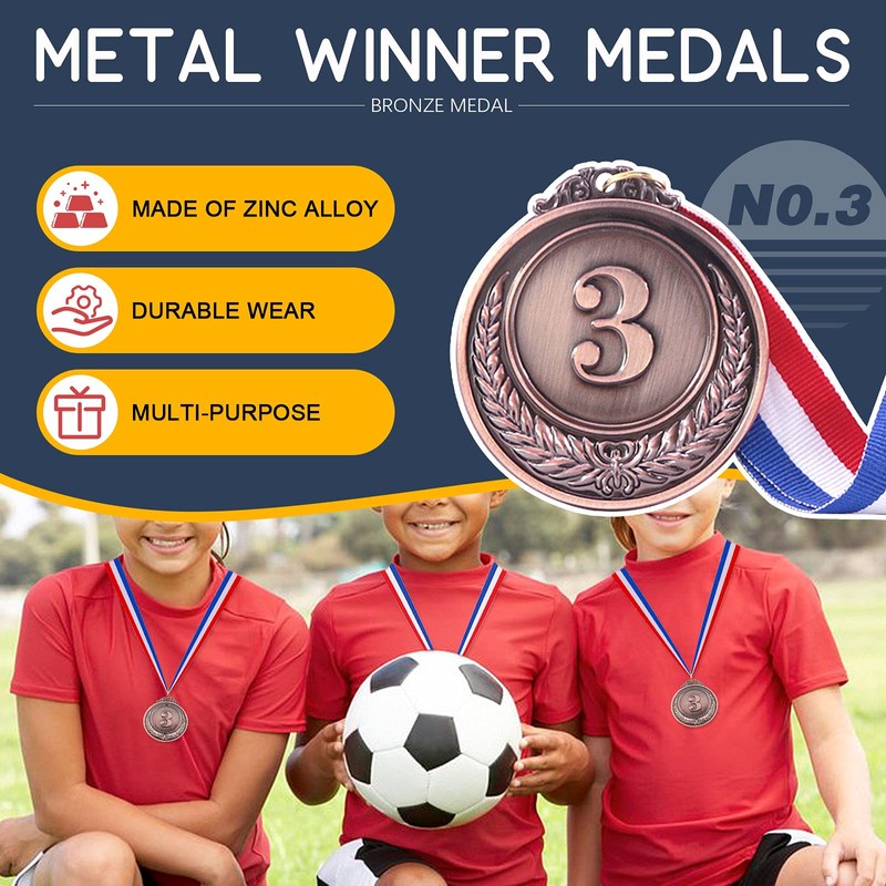 Hilitchi 5Pcs Bronze Award Medals - Olympic Style Winner Medals