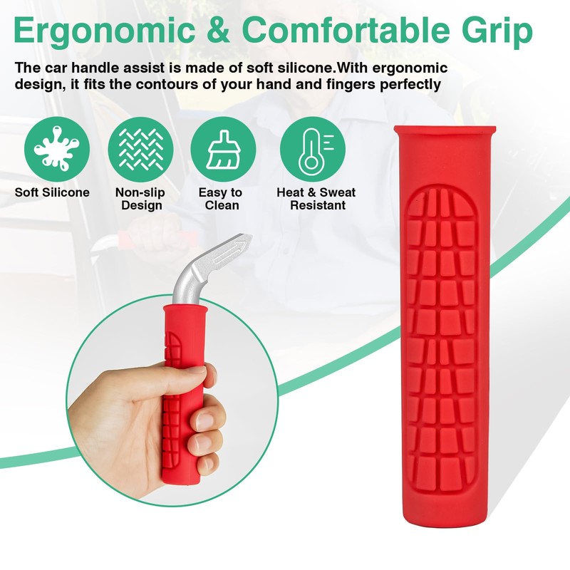 Gezen 2 Pack Car Door Handle for Elderly，Portable Car Handle