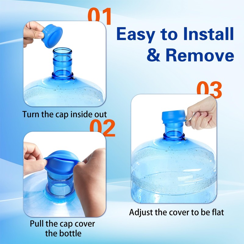 Gofriipai Upgraded 3 and 5 Gallon Water Jug Cap, Silicone