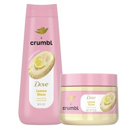 Dove Jabón corporal líquido hidratante y exfoliante | Esmalte de limón | Lavado de 20 onzas + exfoliante de 15 onzas