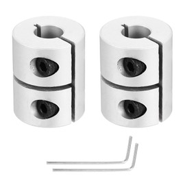 MECCANIXITY 2PCS Shaft Coupling 8 to 8mm(ID) 25mm(L) Aluminum Alloy Shaft Coupler Connector Rigid Joint Motor Accessories with Hex Wrench for 3D Printer DIY Robots Model CN