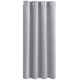 PONY DANCE Eyelet Top Thermal Blackout Curtain - Energy Saving Noise Reduction Drapes for Bedroom/Living Room, 52 inch Wide x 63 inch Drop, 1 Panel, Silver Grey