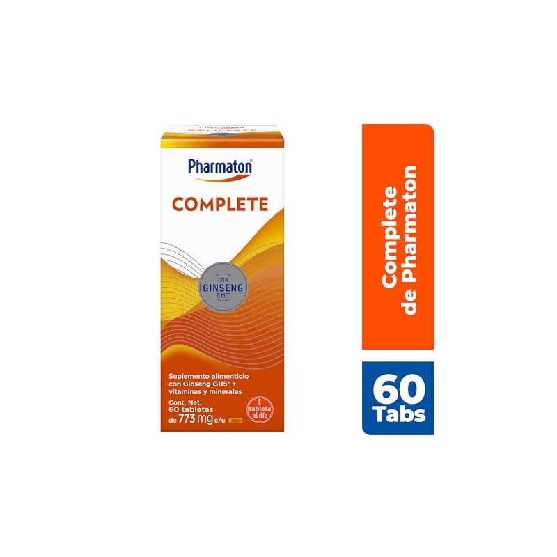 Pharmaton Complete suplemento alimenticio, Gingsen G115+ vitaminas, 60tabs
