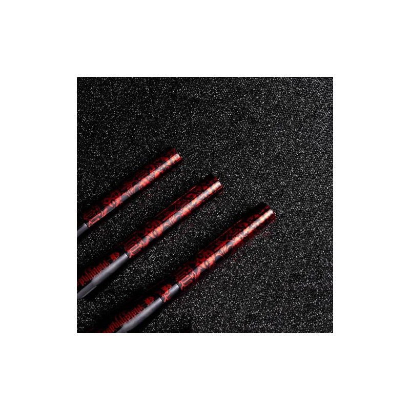 Malagna Cosmetics Set de Brochas Veganas Vampiria, Negro con Rojo,