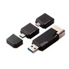 Logitech LMF-LGU3A016GBK Lightning USB Memory, 16GB MicroB/Type C Converter Adapter