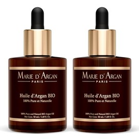 MARIE D' ARGAN Aceite De Argán 100% Puro 50ml 2 Piezas, Hidrata Rostro, Cuerpo, Cabello, Barba, Pestañas Y Uñas, Nutre, Repara Puntas Abiertas Y Aport