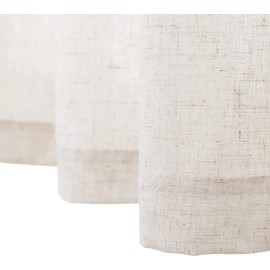 Vangao Linen Net Curtain, Bistro Curtain, Half Transparent Privacy Plain Curtain, Sheer Curtain, Pair of Scarves, Window Curtain for Small Windows, Kitchen, Living Room, Country House, 2 Pieces, 65 W x 60 H (cm) Natural