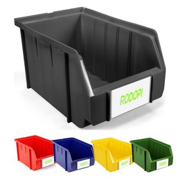 RODOPI Set of 26 Stacking Boxes, Size M, Storage Boxes 230 x 150 x 130 mm, Robust Storage Boxes for Workshop, Garage, Basement, Storage for Small Parts and Tools, Sorting Boxes, Anthracite