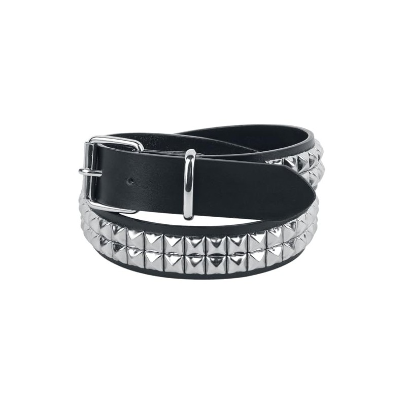 Black Premium by EMP Unisex Black Double Breasted Rivet Belt,