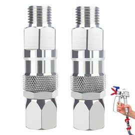 Sprayer Joint, 1/4-Inch Hose Swivel Joint 2 Pack, 360 Degrees Rotate Stainless Steel Airless High Pressure Spray Gun Connector Accessories for Paint Sprayers & Hose