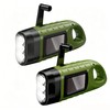 2 Pack Wind Up Torch, LED Torch with Solar Power