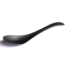 Lucky Star Melamine Mixing Serving Soup Spoon, 7-3/4” Long, Black, 30-pcs per case