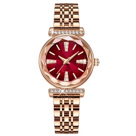 SENRUD Fashion Women's Analog Quartz Watches Luxury Diamond Stainless Steel Mesh Band Wrist Watches for Women