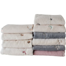 DECO DESEN Fluffy and Soft Fur Blanket, Korean Ible Blanket, Throw, Baby Shower, Baby Blanket (Flowers)