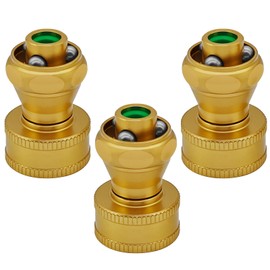 Heavy Duty Brass Hose Nozzle, 3 Pack Brass Nozzle Power, 360° Adjustable Twist Pressure Sprayer High Pressure, Hose Pressure Nozzle for Garden (Only Regulate Water Flow)