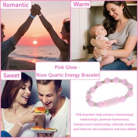 DJ.KEKAO Multicolor Short Type-C Fast Charging Data Bracelet Cable: Pink Glow · Rose Quartz Energy Bracelet Five Key Features(pink)