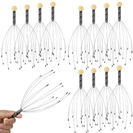 36 Pcs Scalp Massager Head Scratcher Wooden Handle,Black