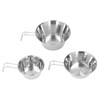 3 PCS Stainless Steel Camping Bowl Set Portable BBQ Folding