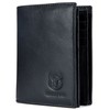 BULLCAPTAIN Men Leather Wallet RFID Blocking Antimagnetic Genuine Leather 15