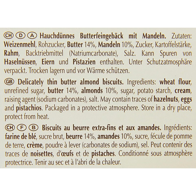Kambly DeLuxe Swiss Cookies - BUTTERFLY - 100gr / 3.52oz