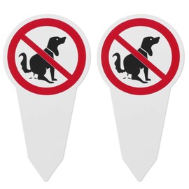VZU No Dog Toilet Sign, 30 x 15 cm Sign, Dog Kacken Verboten, PVC Sign No Dog Toilet with Ground Spike, Signs Dog Poop Prohibited, Printed on Both Sides, Weatherproof UV Protection, Light Treatment