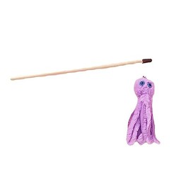 hokojix Lovely Cat Toy Funny Simulation Fish Furry Octopus Funny Exercise Teaser Stick Toy for Kitten with Furry Pendant, 40cm, Purple