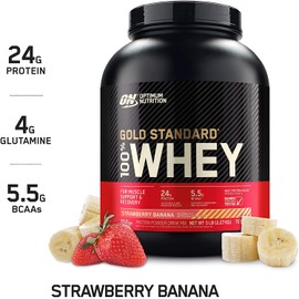 Optimum Nutrition Gold Standard 100% Whey Protein Powder, Strawberry Banana, 5 Pound (Packaging May Vary)