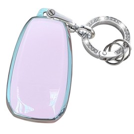Rilnaewn Keyless Entry Systems for Subaru Key Fob Cover Fit for Subaru BRZ Legacy Outback Ascent Crosstrek Forester WRX Smart Key (Pink-Silver)