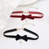 Ahegao Women's Velvet Bow Choker Set of 2 Cute Choker