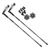 1Pair 5Sections Folding Damping Alpenstock Inner Lock Telescopic Hiking Walking