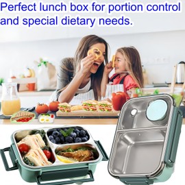 FeBohao Stainless Steel Lunch Box Compartment Bento Lunch Box 850ml Containers with Lid