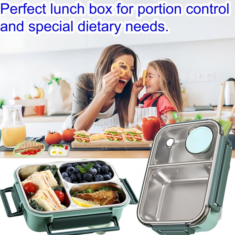 FeBohao Stainless Steel Lunch Box Compartment Bento Lunch Box 850ml