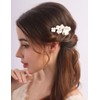 BERYUAN White Flowers Hair Comb Small Flowers Wedding Hair Side