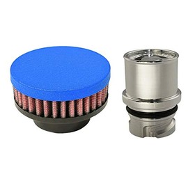 CFM Performance 1-0201-10-WBL Valve Cover Breather Baffled Oil Cap compatible with 2003-2009 Hummer H2 6.0 6.2 (Wrinkle Blue)