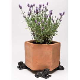 Potty Feet Resting English Bulldog Figures Plant Pot Feet Planter Riser - Pot Support Feet - Handmade Yard Art Ornaments - 3pcs