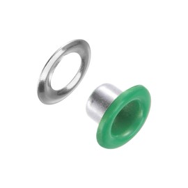 Kozelo Grommets Kit 100set-[4mm 1/6" Hole] Metal Eyelets Grommet Tool for Shoes Clothes DIY Project Use, Tiny Grommet, Green