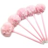 Fluffy Pink Pom Pom Gel Pens, 8.27 Inch Length with