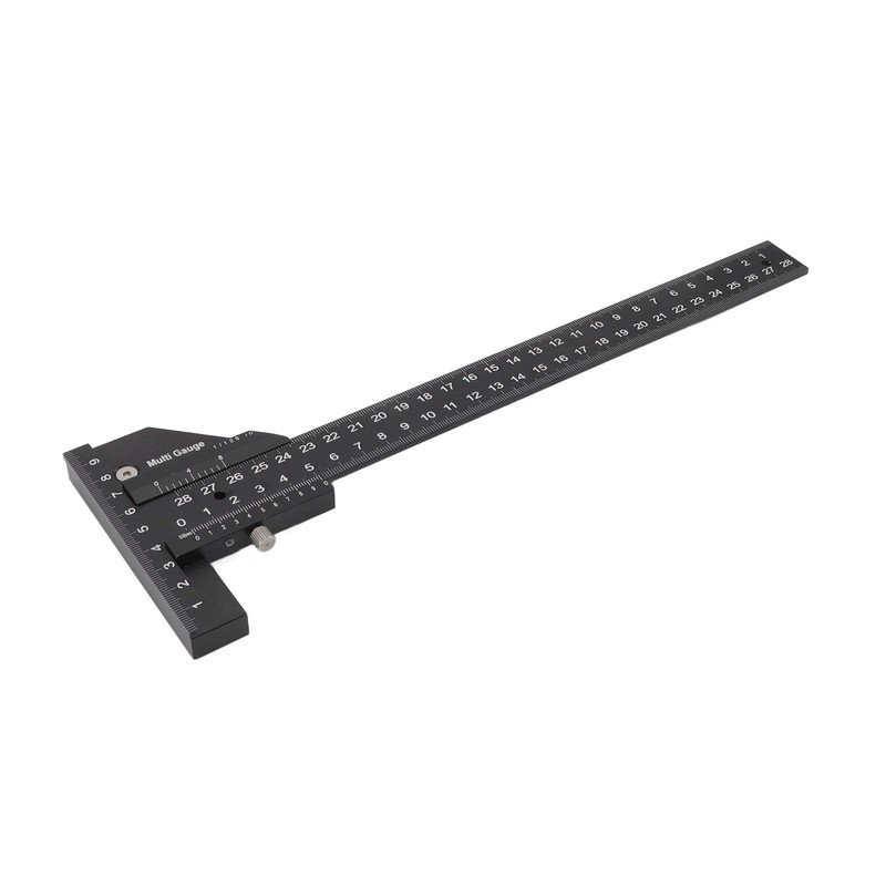 Multifunction Woodworking Ruler Aluminum Alloy T Shaped Black Measuring Marking