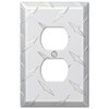 Amerelle 955D Diamond Plate Wallplate, 1 Duplex, Stampled Aluminum, Silver,