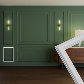 HEXIM Stucco Moulding Wall Frame Sets HDPS White - Choice of Sizes for Wall, Ceiling, Pictures & Mirrors - Ideal for Creative Room Layouts and Decorative Accent Design (RM01-A 60 x 42 cm)