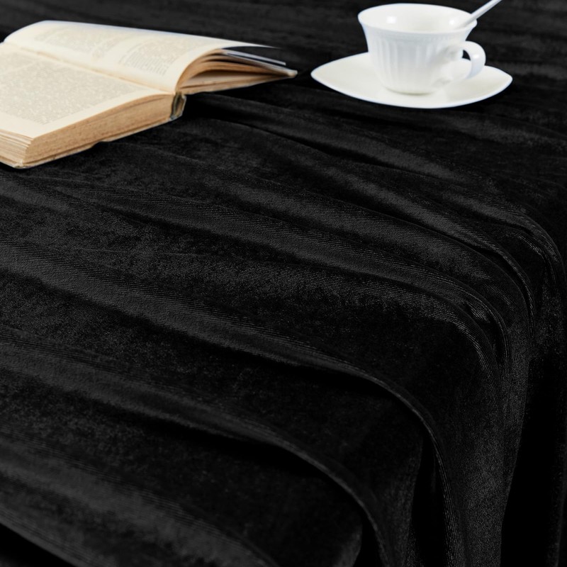 Cobedzy Black Velvet Tablecloth, 60 x 102 Inch Rectangle Table