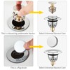 Zovator Universal Pop Up Sink Plug Silver Grey Stainless Steel